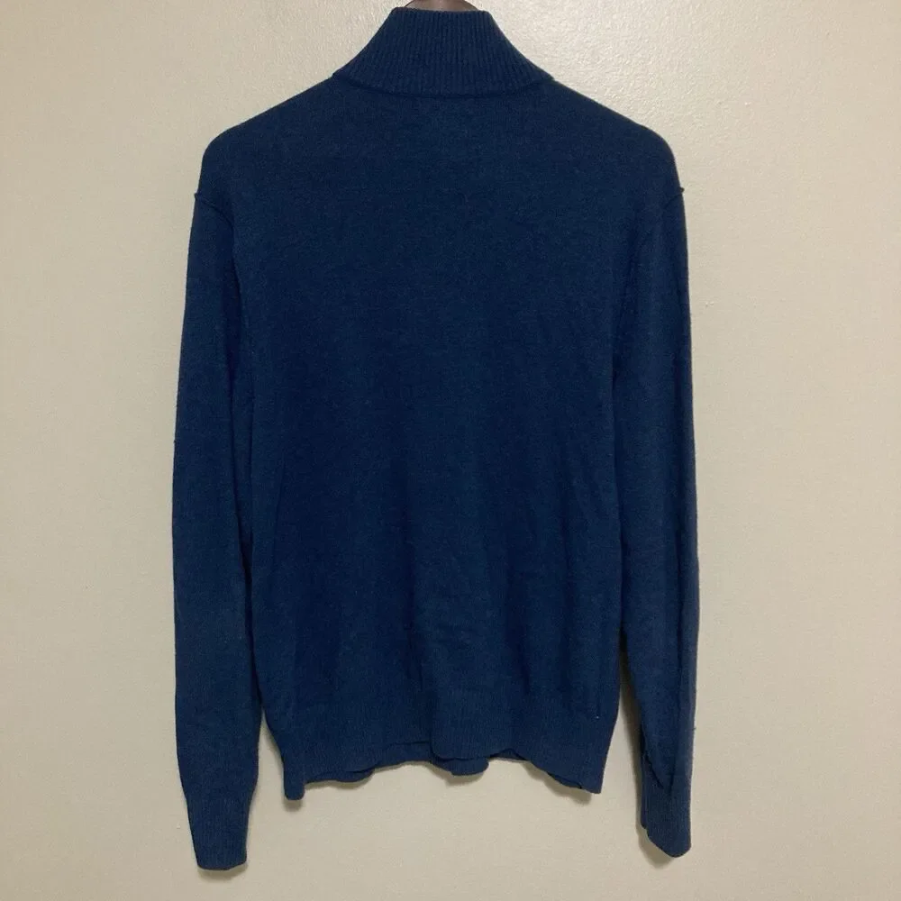 Banana Republic Sweater Men's Medium Blue Italian Yarn 4 Button Pullover Wool